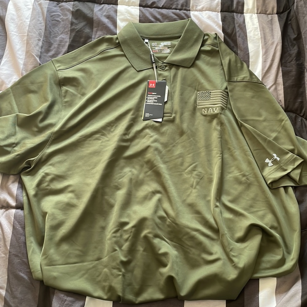 Under Armour Navy performance Polo - 3XL olive green